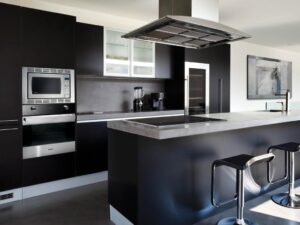 cocina en negro mate