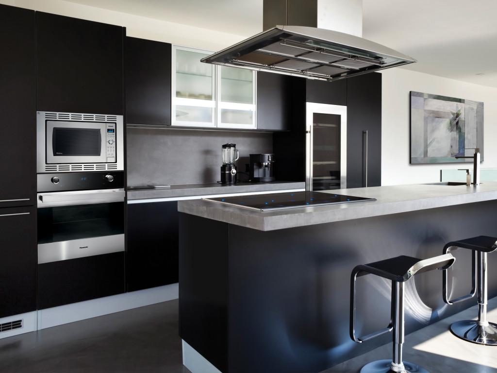 cocina en negro mate