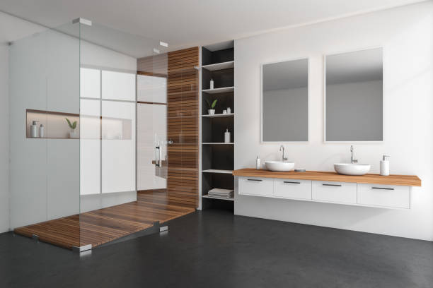 piso de gran formato en baño